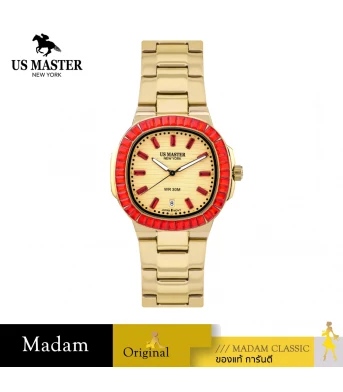 นาฬิกา US MASTERS POLO CLUB USM-FC01-GD-GRD FRIST LADY FC01 36 MM,GOLD / GOLD RED