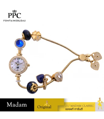 นาฬิกา PPC FONTAINEBLEAU PPC-FB05-GBU-WE CANNES FB05 24.5 MM.,GOLD BLUE / WHITE	