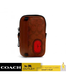 กระเป๋าสะพายข้าง COACH 1263 NORTH/SOUTH HYBRID POUCH IN SIGNATURE CANVAS WITH COACH PATCH (QBRAB)