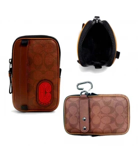 กระเป๋าสะพายข้าง COACH 1263 NORTH/SOUTH HYBRID POUCH IN SIGNATURE CANVAS WITH COACH PATCH (QBRAB)