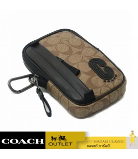 กระเป๋า COACH 1263 NORTH/SOUTH HYBRID POUCH IN SIGNATURE CANVAS WITH COACH PATCH (QBTAL)