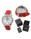 นาฬิกา COACH 14502171 WOMEN'S BOYFRIEND ROUND RED LEATHER STRAP WATCH