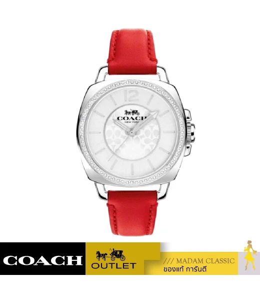 นาฬิกา COACH  14503855 BOYFRIEND SILVER RED LEATHER CRYSTALS WOMEN'S 