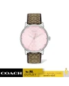 นาฬิกา COACH 14503873 GRAND WOMEN’S PINK DIAL BROWN LOGO STRAP WATCH