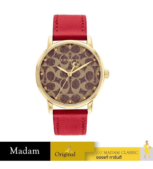 นาฬิกาข้อมือ COACH 14503874 36 MM.,LEATHER STRAP,RED / BROWN