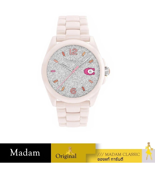 นาฬิกา Coach 14503939 Greyson Cream Ceramic Pink Dial Women's		