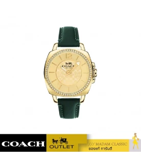 นาฬิกา COACH 14503982 BOYFRIEND GOLD TONE DIAL GREEN LEATHER STRAP WOMEN'S