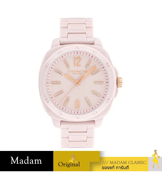 นาฬิกา COACH 14504408 KITT CRYSTAL Women's Watch Ceramic  Pink		