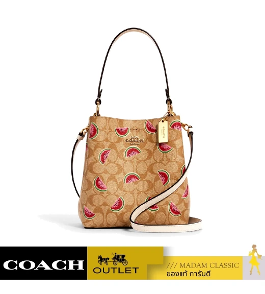 กระเป๋าสะพายข้าง COACH 1619 SMALL TOWN BUCKET BAG IN SIGNATURE CANVAS WITH WATERMELON PRINT (IMR0Q) 