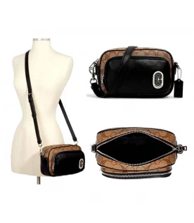 กระเป๋าสะพายข้าง COACH 1695 COURT CROSSBODY IN SIGNATURE CANVAS WITH COACH PATCH (SKHBK)