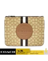 กระเป๋า COACH 1988 LARGE POUCH SIGNATURE JACQUARD TRAVEL TECH KHAKI (QBE7V)