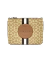 COACH 1988 LARGE POUCH SIGNATURE JACQUARD TRAVEL TECH KHAKI (QBE7V)