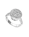 แหวน Lab Grown Diamond  47 เม็ด 1.32 กะรัต  นํ้า 99-100 เกรด VS-VVS ,9K  (White Gold)
