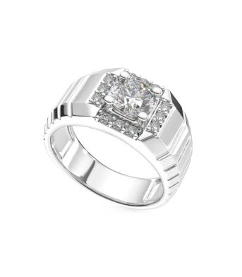 แหวน Lab Grown Diamond 1 เม็ด 1.00 กะรัต  12 เม็ด 24 ตังค์  รวม 1.24 กะรัต  นํ้า 99-100 เกรด VS-VVS ,9K  (White Gold)