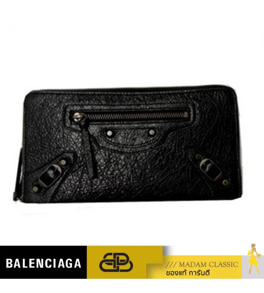 กระเป๋าสตางค์ BALENCIAGA ZIP AROUND LONG WALLET (BLACK)