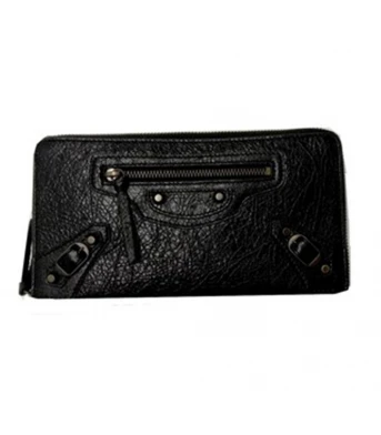 กระเป๋าสตางค์ BALENCIAGA ZIP AROUND LONG WALLET (BLACK)