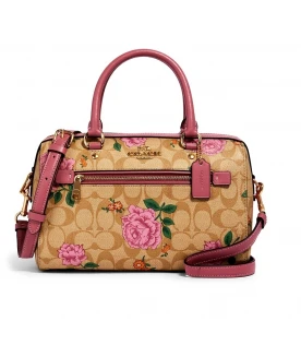กระเป๋าสะพายข้าง COACH 2717 ROWAN SATCHEL IN SIGNATURE CANVAS WITH PRAIRIE ROSE PRINT (IMR68)