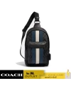 กระเป๋าคาดอกผู้ชาย COACH 2999 WEST PACK IN SIGNATURE CANVAS WITH VARSITY STRIPE (QBOH0)