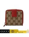 กระเป๋าสตางค์ GUCCI ORIGINAL GG ZIP AROUND SHORT WALLET (BEIGE/RED)