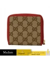 กระเป๋าสตางค์ GUCCI ORIGINAL GG ZIP AROUND SHORT WALLET (BEIGE/RED)