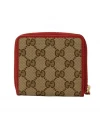 กระเป๋าสตางค์ GUCCI ORIGINAL GG ZIP AROUND SHORT WALLET (BEIGE/RED)