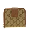 กระเป๋าสตางค์ GUCCI ORIGINAL GG ZIP AROUND SHORT WALLET (BEIGE/BROWN)