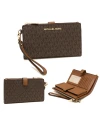 กระเป๋าคล้องมือ Michael Kors 35F8GTVW0L Jet Set Travel Double-Zip Wristlet  (BROWN)