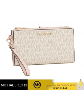 กระเป๋าคล้องมือ Michael Kors 35F8GTVW0L Jet Set Travel Double-Zip Wristlet  (PWDBLSHMLT)