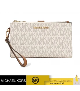 กระเป๋าคล้องมือ Michael Kors 35F8GTVW0L Jet Set Travel Double-Zip Wristlet  (VANILLA)