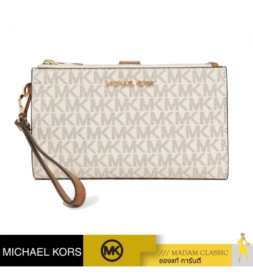 กระเป๋าคล้องมือ Michael Kors 35F8GTVW0L Jet Set Travel Double-Zip Wristlet  (VANILLA)