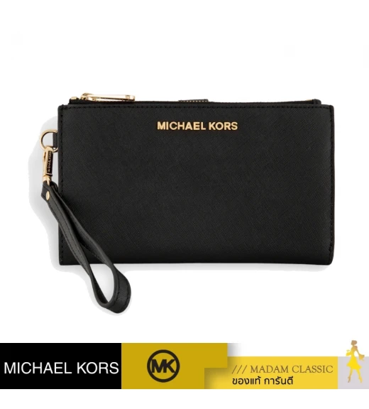 กระเป๋าคล้องมือ Michael Kors 35F8GTVW0L Jet Set Travel Double-Zip Wristlet  (BLACK)