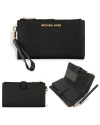 กระเป๋าคล้องมือ Michael Kors 35F8GTVW0L Jet Set Travel Double-Zip Wristlet  (BLACK)