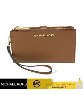 กระเป๋าคล้องมือ Michael Kors 35F8GTVW0L Jet Set Travel Double-Zip Wristlet  (LUGGAGE)