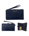 กระเป๋าคล้องมือ Michael Kors 35F8GTVW0L Jet Set Travel Double-Zip Wristlet  (NAVY)