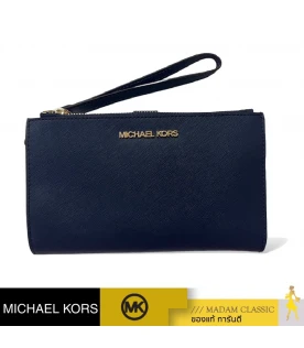 กระเป๋าคล้องมือ Michael Kors 35F8GTVW0L Jet Set Travel Double-Zip Wristlet  (NAVY)