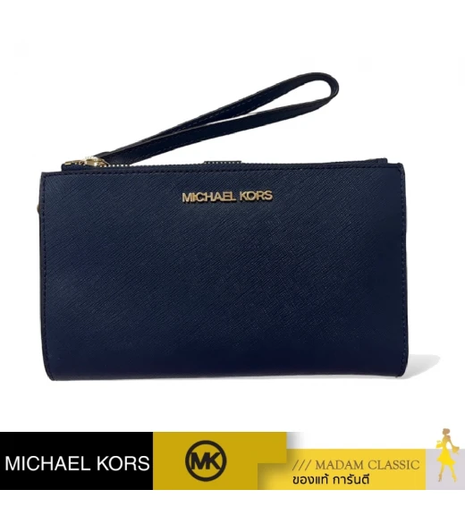 กระเป๋าคล้องมือ Michael Kors 35F8GTVW0L Jet Set Travel Double-Zip Wristlet  (NAVY)