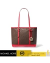 กระเป๋าสะพายไหล่ Michael Kors 35S0GTVT1V JET SET TRAVEL SMALL TOP ZIPPER SHOULDER TOTE BAG SCARLET  (DKSANGRIA)