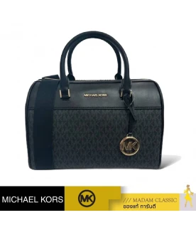 กระเป๋าสะพายข้าง Michael Kors 35S2GTFU2B MICHAEL KORS JET SET TRAVEL MEDIUM DUFFLE SATCHEL SHOULDER CROSSBODY BAG  (BLACK)