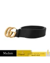 เข็มขัด GUCCI LEATHER BELT WITH DOUBLE G BUCKLE (BLACK)