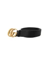 เข็มขัด GUCCI LEATHER BELT WITH DOUBLE G BUCKLE (BLACK)