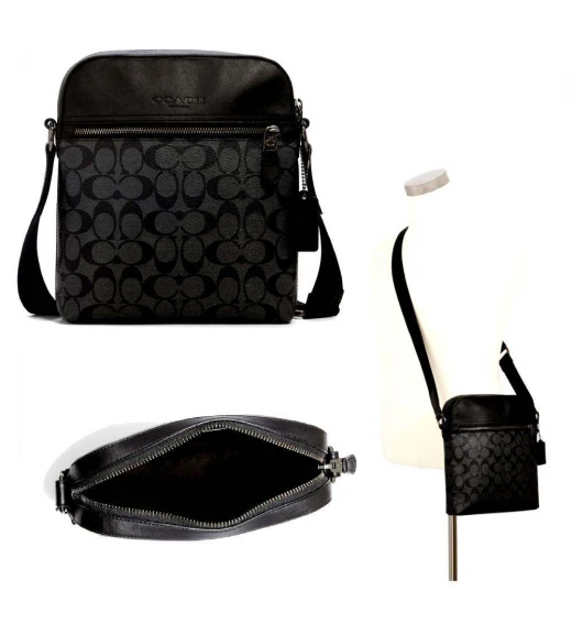 กระเป๋าสะพายข้าง COACH 4010 HOUSTON FLIGHT BAG IN SIGNATURE CANVAS (QBMI5)