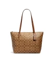 กระเป๋าสะพายไหล่ COACH 4455 ZIP TOP TOTE IN SIGNATURE CANVAS (IME74)