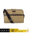 GUCCI GG CANVAS MESSENGER SHOULDER BAG (BEIGE/EBONY/BROWN)