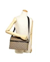 GUCCI GG CANVAS MESSENGER SHOULDER BAG (BEIGE/EBONY/BROWN)