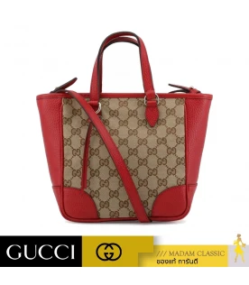 GUCCI BREE ORIGINAL GG MINI TOTE (BEIGE/RED) [449241KY9LG8606]