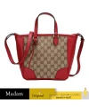 GUCCI BREE ORIGINAL GG MINI TOTE (BEIGE/RED) [449241KY9LG8606]