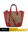 GUCCI BREE ORIGINAL GG MINI TOTE (BEIGE/RED) [449241KY9LG8606]