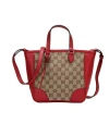 GUCCI BREE ORIGINAL GG MINI TOTE (BEIGE/RED) [449241KY9LG8606]