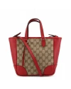 GUCCI BREE ORIGINAL GG MINI TOTE (BEIGE/RED) [449241KY9LG8606]