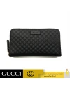 กระเป๋าสตางค์ GUCCI MICRO GUCCISSIMA ZIP AROUND LONG WALLET (BLACK)